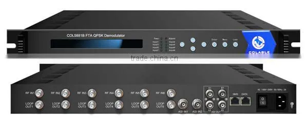 8 FTA transponders DVB ATSC ISDB-T receiver with ASI and IP out COL5881B