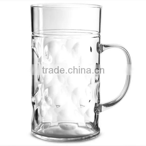 500ml Clear Promotionnal Glass Beer Mug For Drinkware