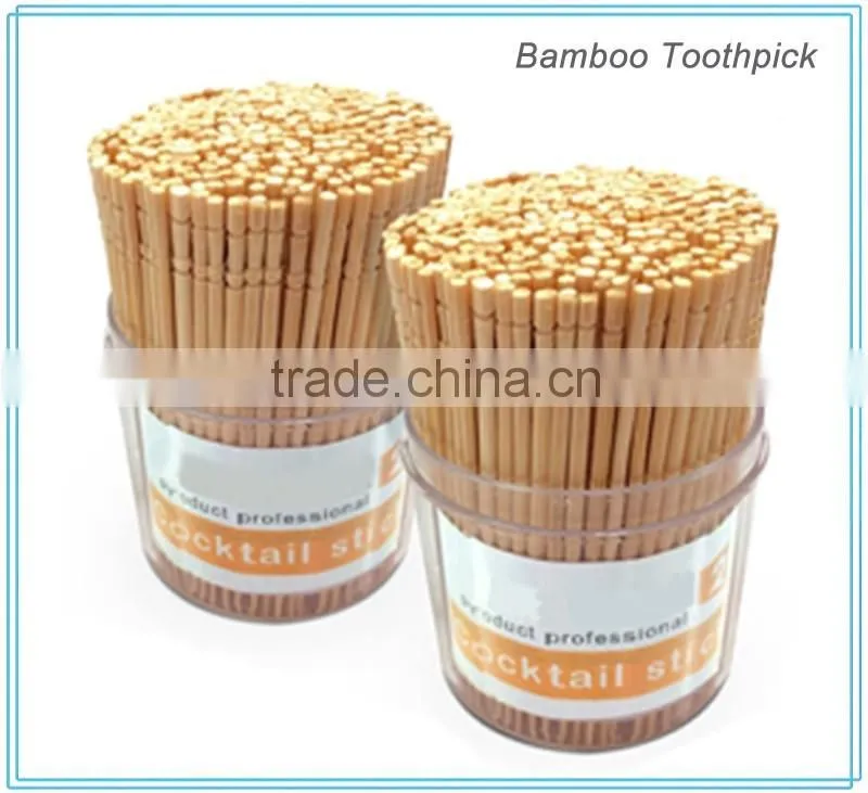 250 pcs plastic barrel bamboo toothpicks