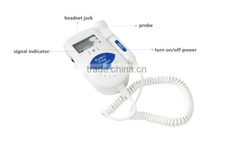 Pocket Fetal Doppler /Backlight LCD CE and FDA Certificate