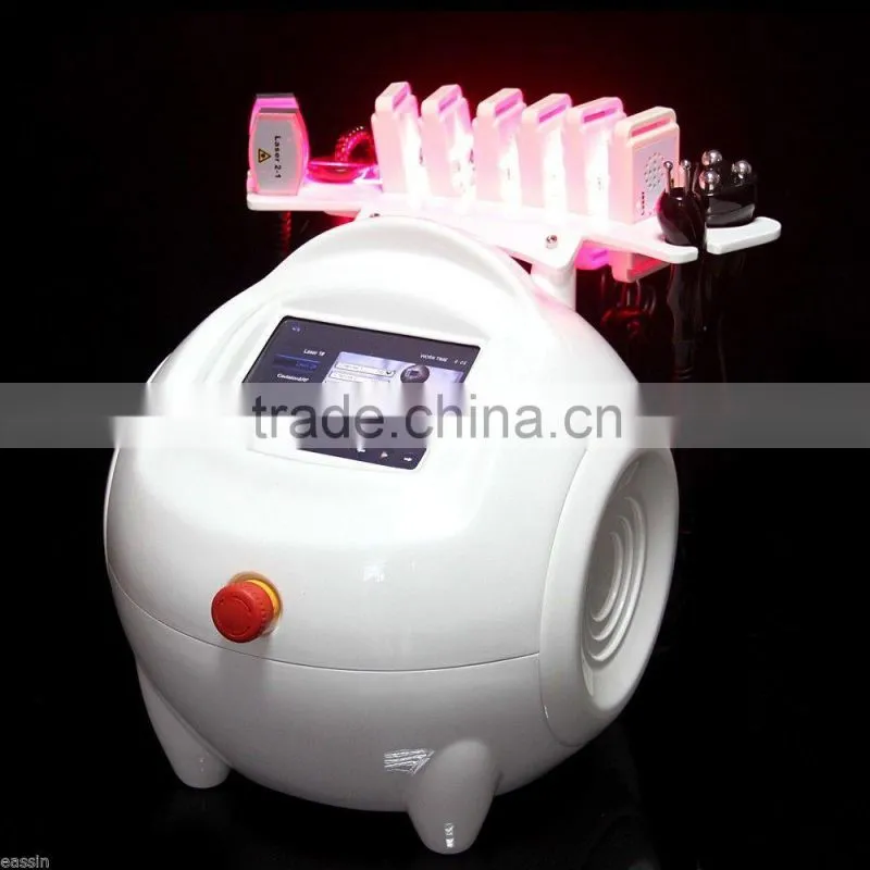 Multifunctional 4in1 tripolar rf 40k cavitation 6 big pads and 2 small pads lipolaser machine