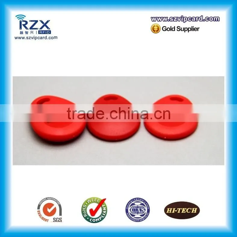 waterproof abs 13.56mhz passive writable rfid key tag