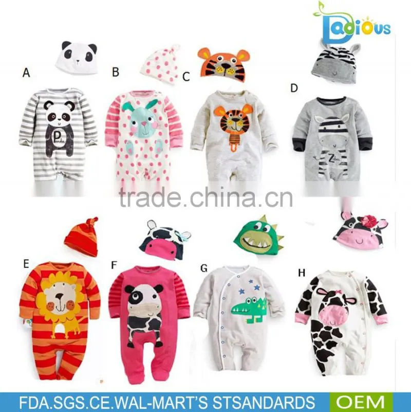 Newborn Cartoon Baby Rompers Orangic Clothes Bodysuit Jumpsuit for 0-18M