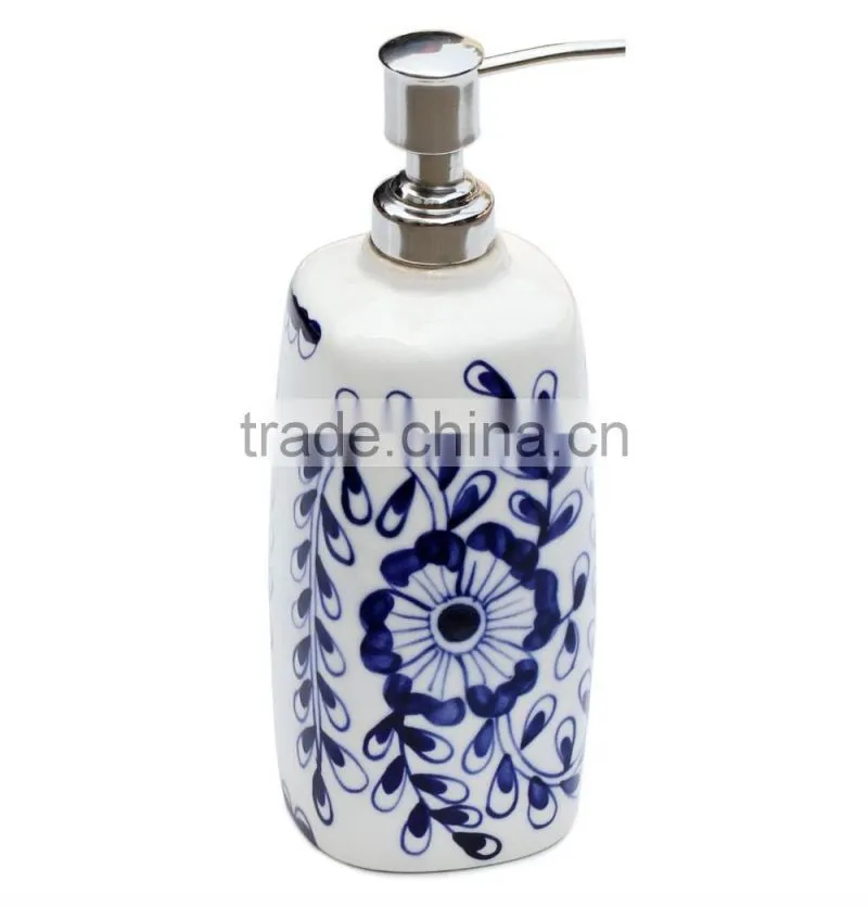Cerami cBlue and White Ceramic Liquid Soap
