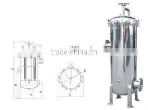 Stainless steel cartridge filter housing