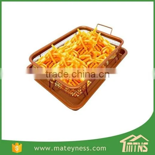 Air Fry Pan Set Gotham Steel Crispy Tray Copper Crisper