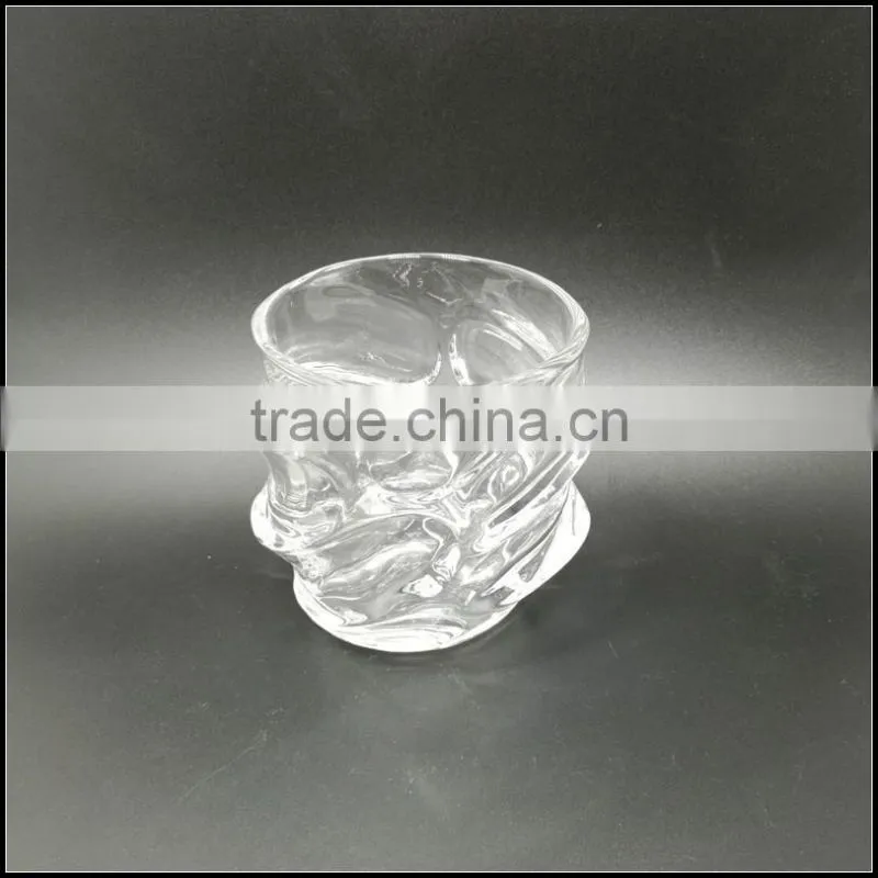 12 oz high white unique glass candle holder