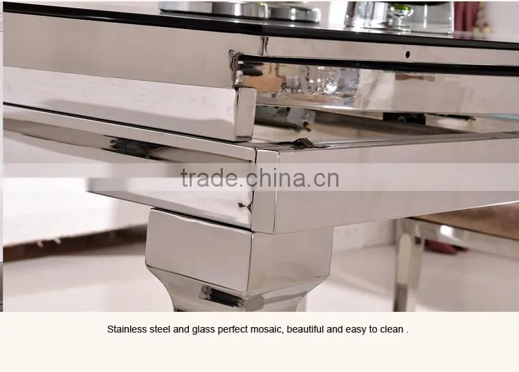 TH389 Fashionable High Quality round Tempered Glass dining Table