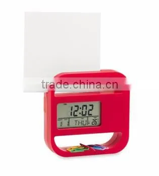 clock digital desk clock with clip and memo holder