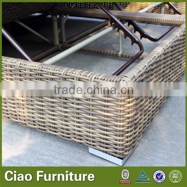 7 mm semi rattan outdoor double sun lounger