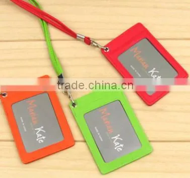 2016 hot sell leather work card holder, PU bus card cover