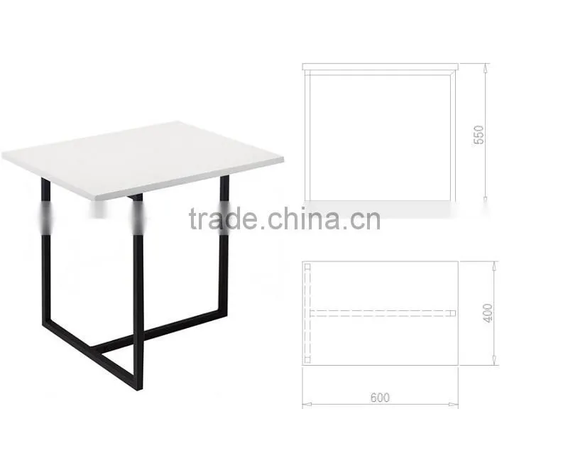 Euro Style white highlight lacquer square Side Table, coffee table