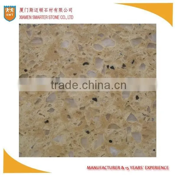 Artificial Yellow Quartz Stone Island top for Kitchen