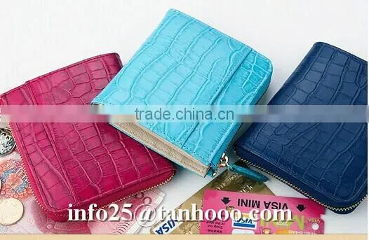 Sexy clip/crocodile leather women purse/leather coin bag