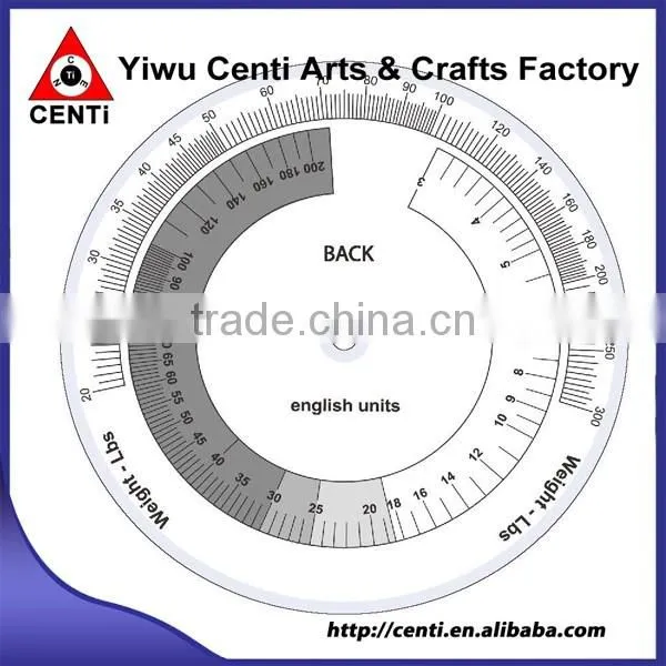Custom Imprinted White Gloss Vinyl Plastic 3 Wheel BMI Calculator