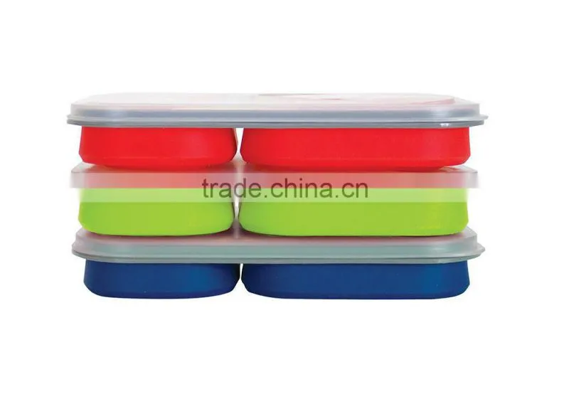 The Three Compartment Eco Silicone Collapsible Lunch Box