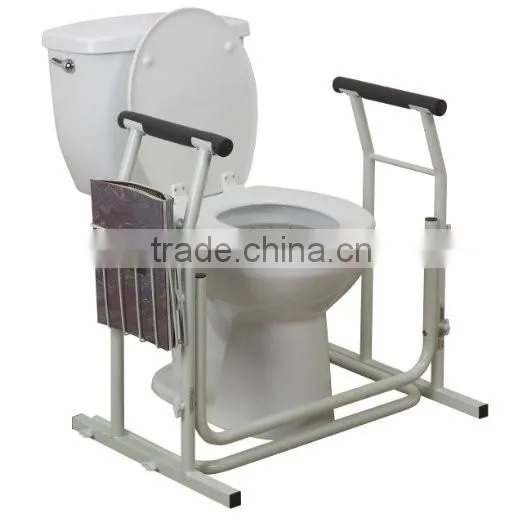White Stand Alone Toilet Safety Rails Arms Support Toilet Armrests