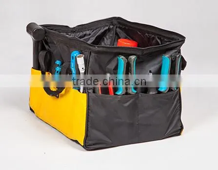 Large capacity fold electrical tool kit bag