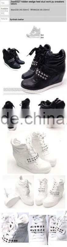 Various hidden wedge heel 4cm tall insole hi-top seankers 2014