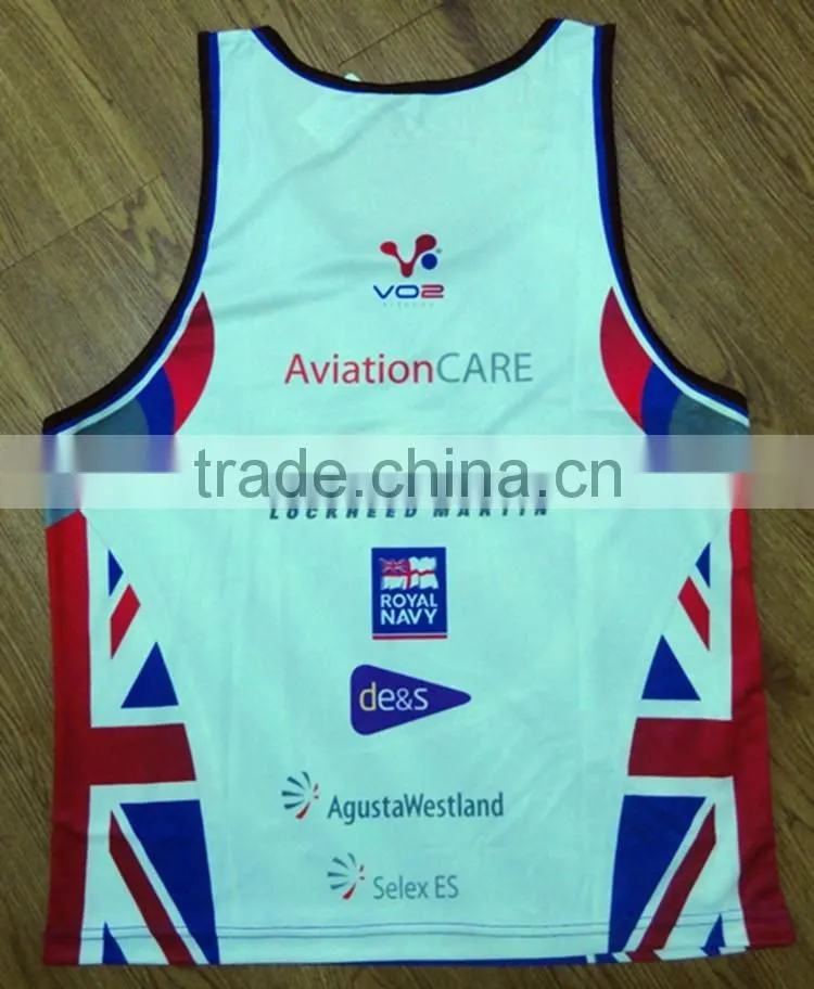 OEM high quality sublimation printing running clothing sports wear singlet on sale
