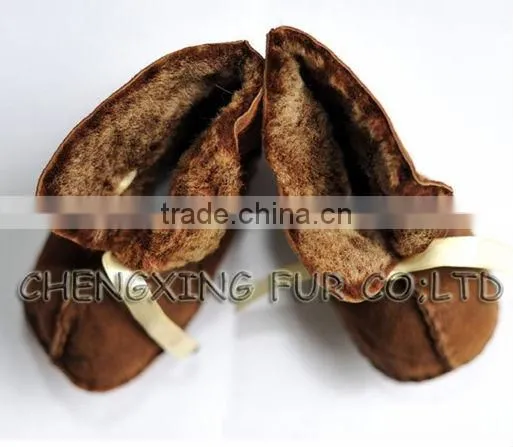 CX-SHOES-01 Genuine Sheared Sheep Leather Child Shoes