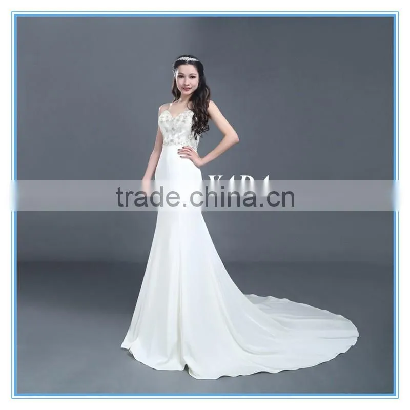 Sweetheart Satin Handmade Embroidery Beaded Wedding Dress with Bridal Mantilla Veil