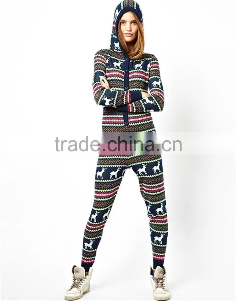 PA0008A Knitted Christmas Fairisle Onesie For Women