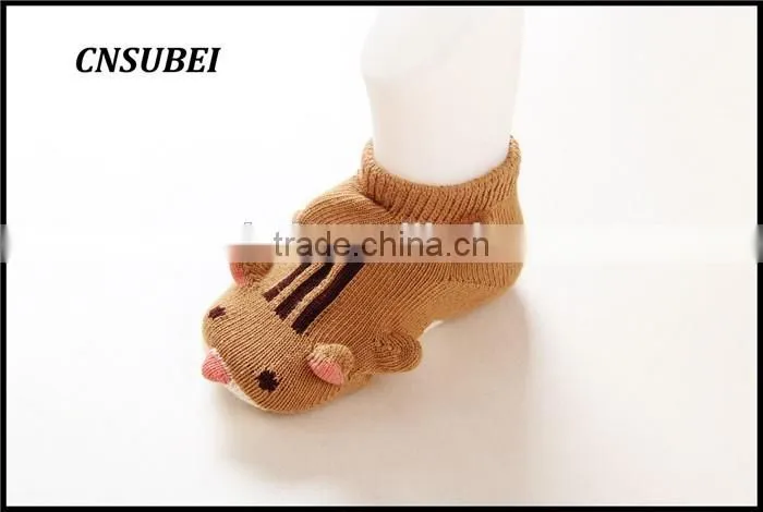 3D animal cartoon design non-slip new born baby fashion soft socks for infant