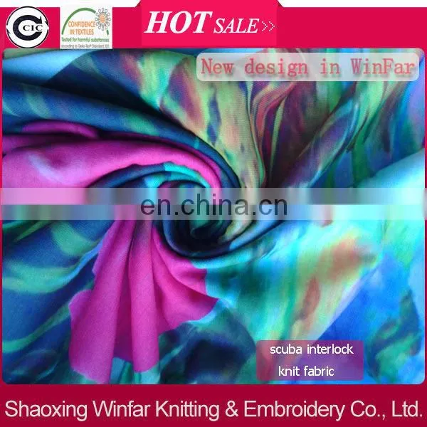 Shaoxing winfar New Design Knit DTY 4 Way Stretch Custom Digital Textile Printed Fabric