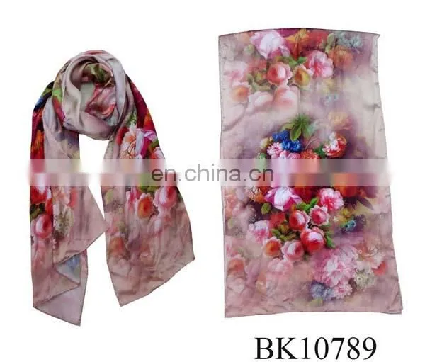 High quality 100% silk 13 momme italian digital silk scarf printing