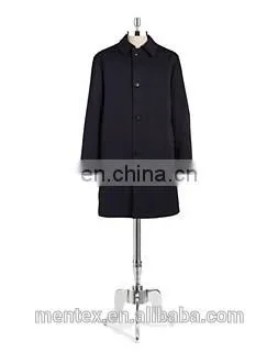 Man's Black Long Classic Button Front Coat 15AW