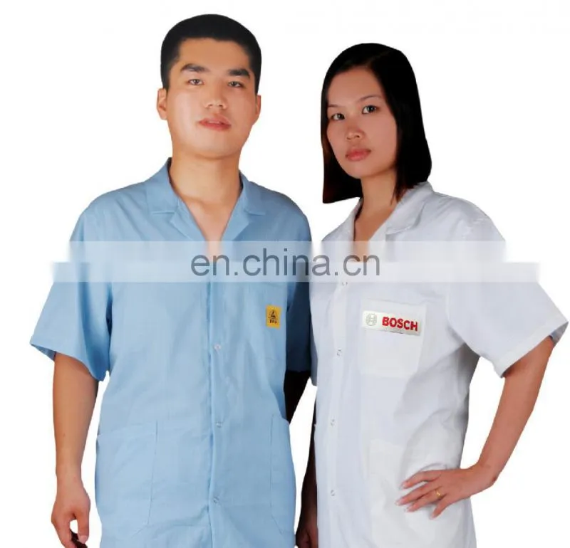 Accept Customized logo static dissipative esd smock garment with good breathability