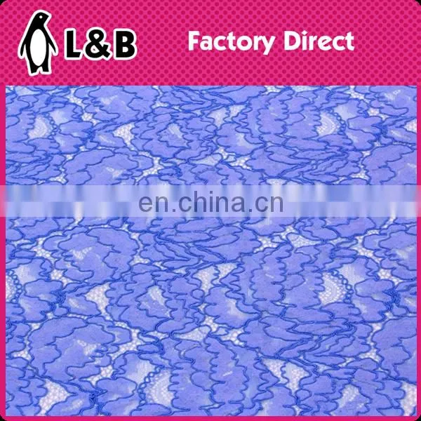 Flower Embroidered White Fabric cord lace