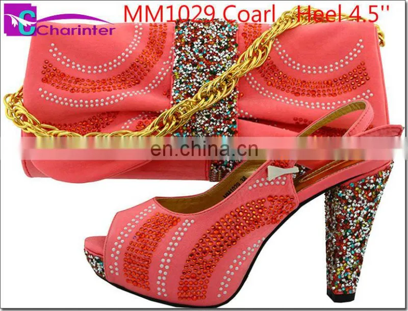 italian shoes and bag set high heel women handbags with shoes