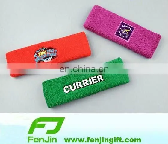 embroidery logo cotton terry wristband