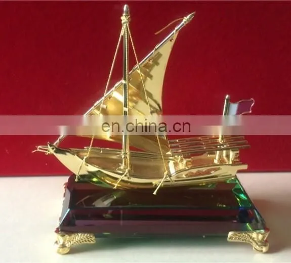 Model Pirate Ship Metal Model Plated In Gold Foil Black Pearl Laser Cut With Black Base For Office Desktop Decoration