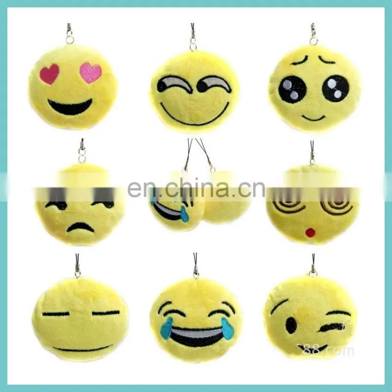 27 styles of creative plush emoji keychain poo keychain devil keychain
