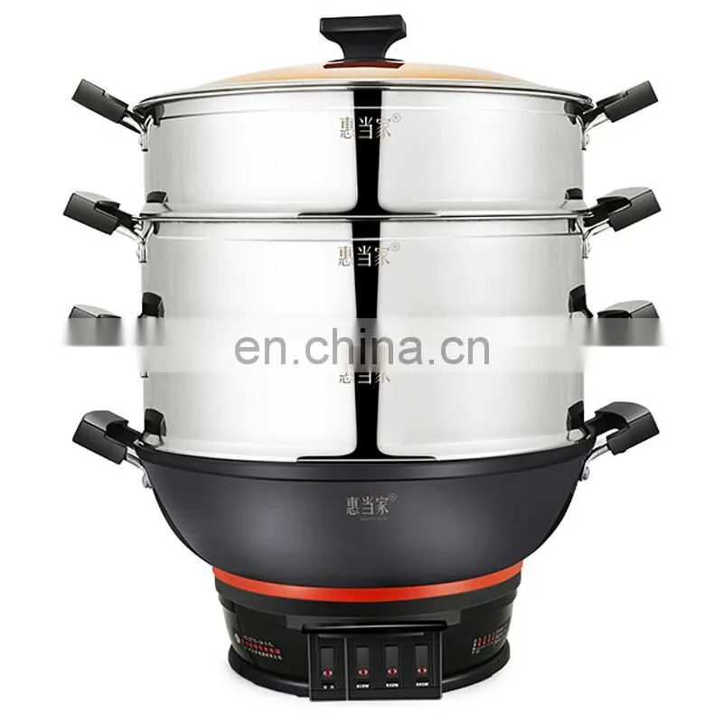 Multipurpose Home Appliance Stainless Steel Three Layers Electric Steamer Cooking Pot