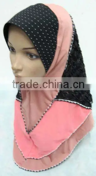 A559 Fashion modern HIGH QUALITY ISLAMIC HEADSCARF ONE PIECE flower LONG MUSLIM HIJAB