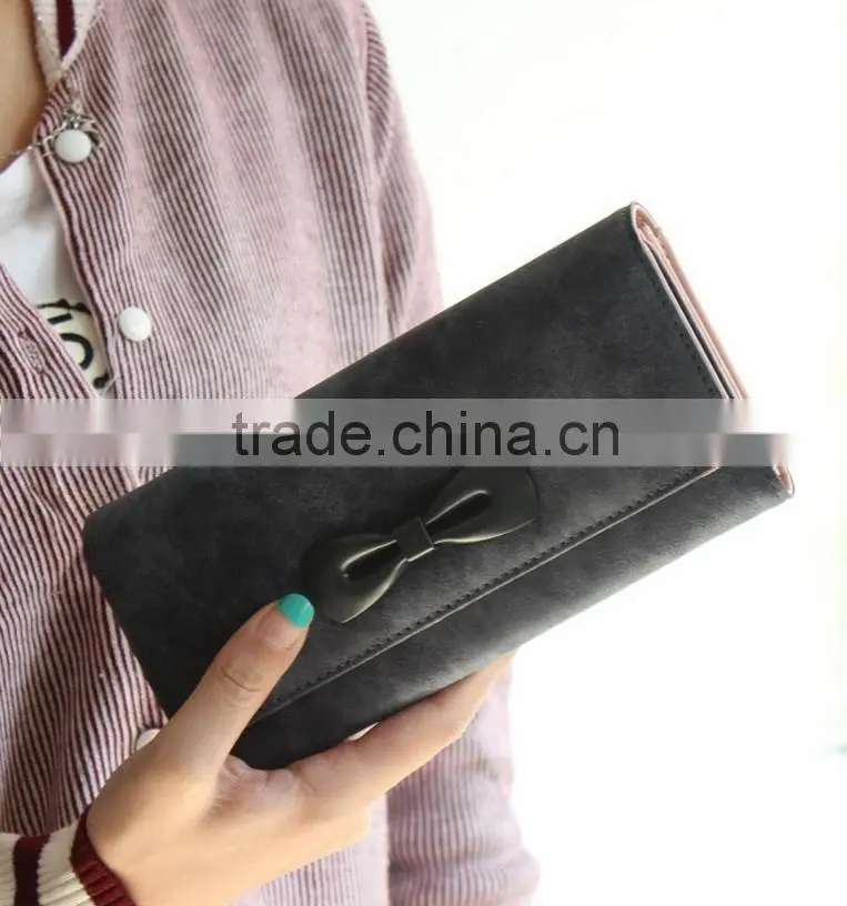 fashional Trendy and popular Pu leather Butterfly bow wallet Purse Cartera para dama de calidad Carteira