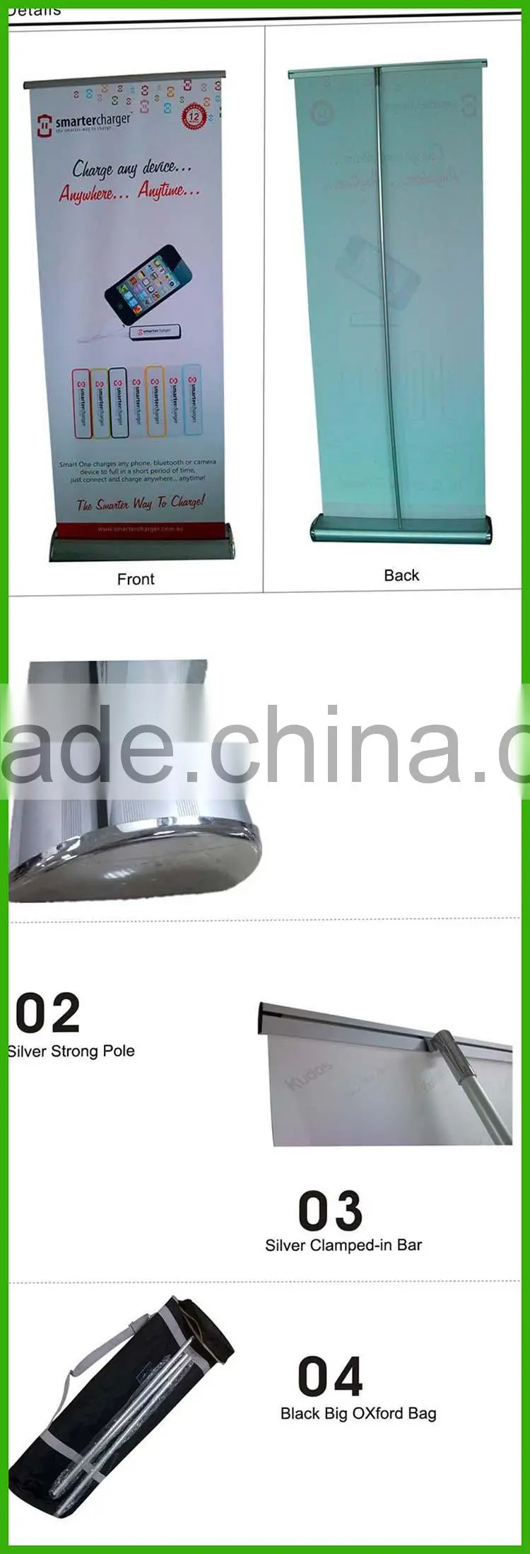 high quality advertising retractable aluminum printed roll up banner stand-Ly
