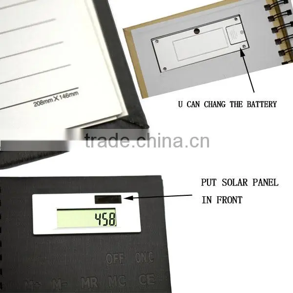 PU spiral notebook with Calculator