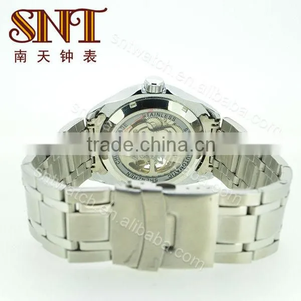SNT-ME016 skeleton mechanical stainless steel watch