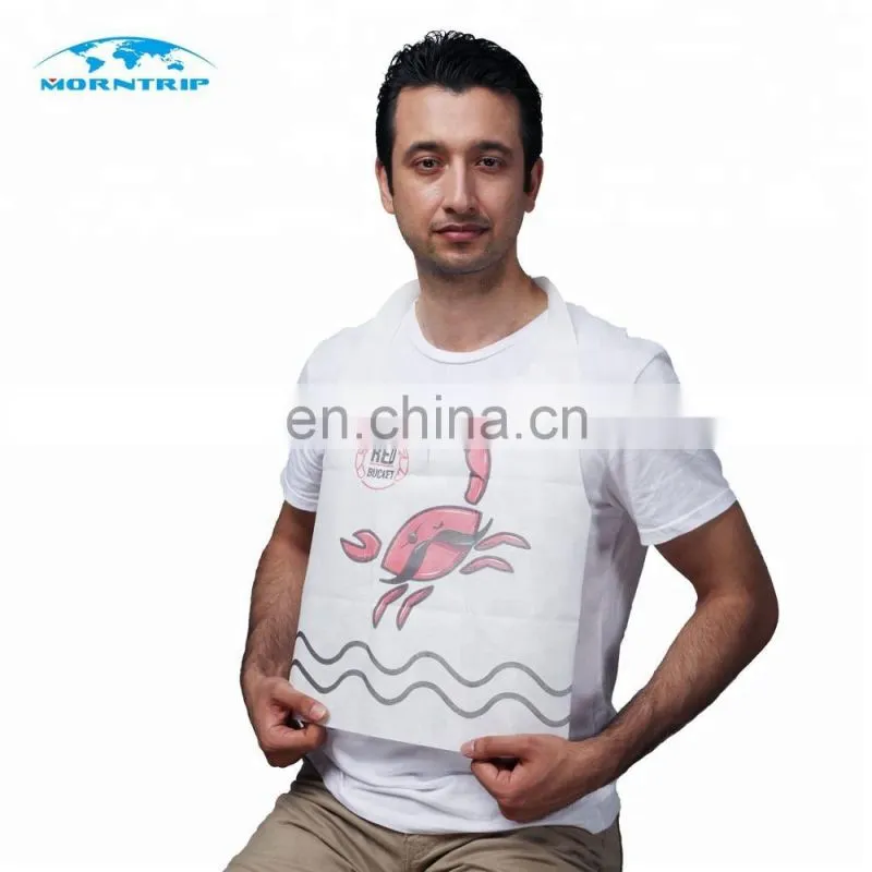 Restaurant Bibs Disposable Plastic+Paper Apron Bibs For Adults