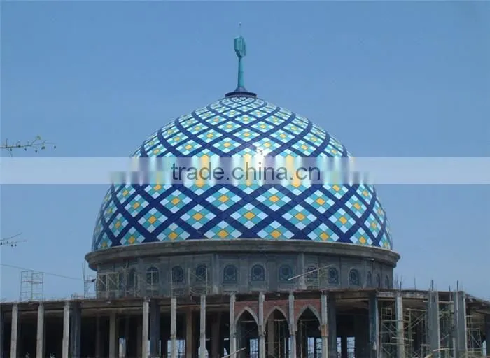 Colourful prefabricated steel frame mosque dome