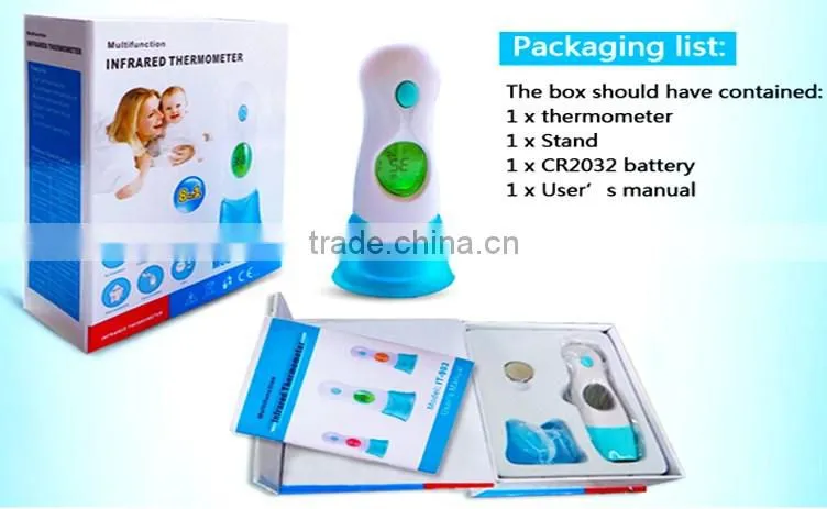 Non Mercury Wireless Intelligent Featured Multi Thermometer Braun Ear Forehead Object Food Temperature Indicator Digital Scanner