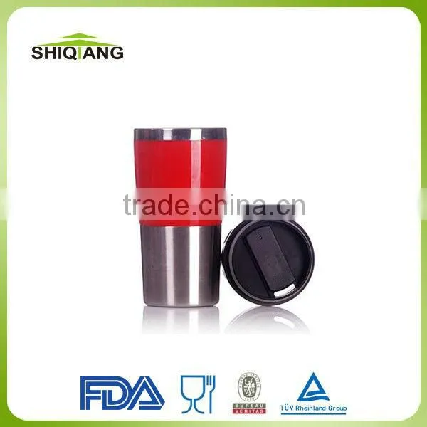 450ml top selling good quality double wall red travel thermal mug
