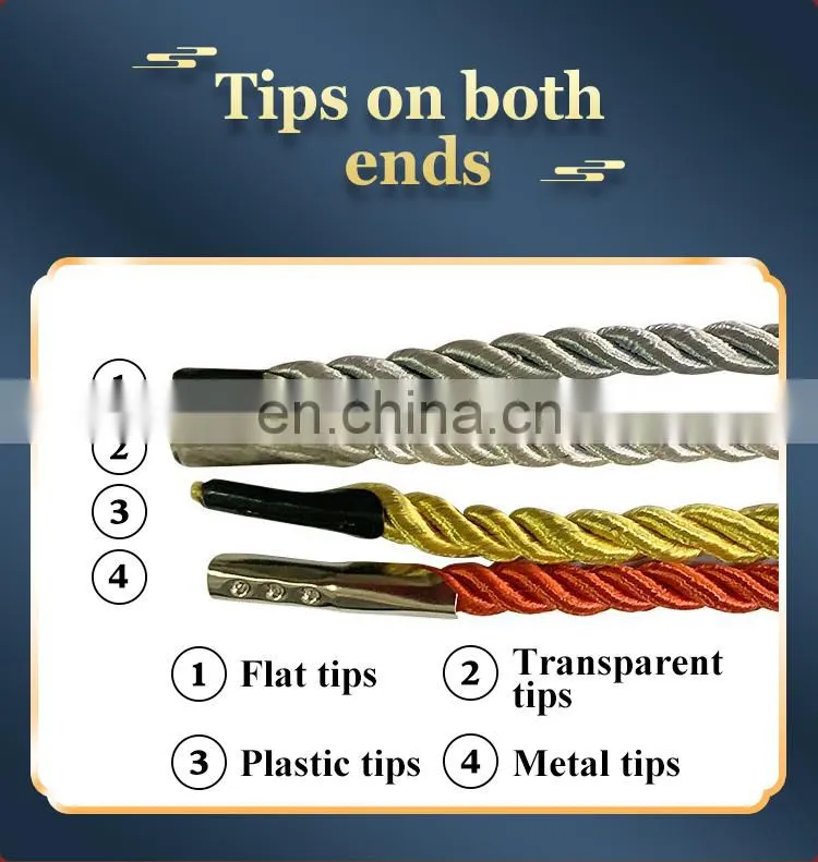 Factory Directly Wholesale colored round premium 3-strand Twisted packing rope with buckle clip for gift boxes paper bag