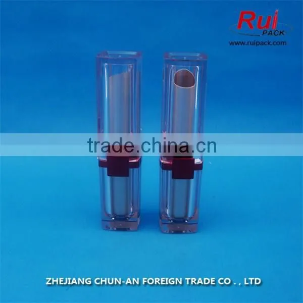 high quality elegant lipstick tube container, empty acrylic cosmetic lipstick tube