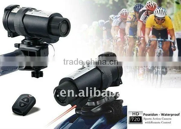 Creative design weatherproof and 10M underwater workable 720p hd diving/ski helmet camera with 120 degre viewing angle